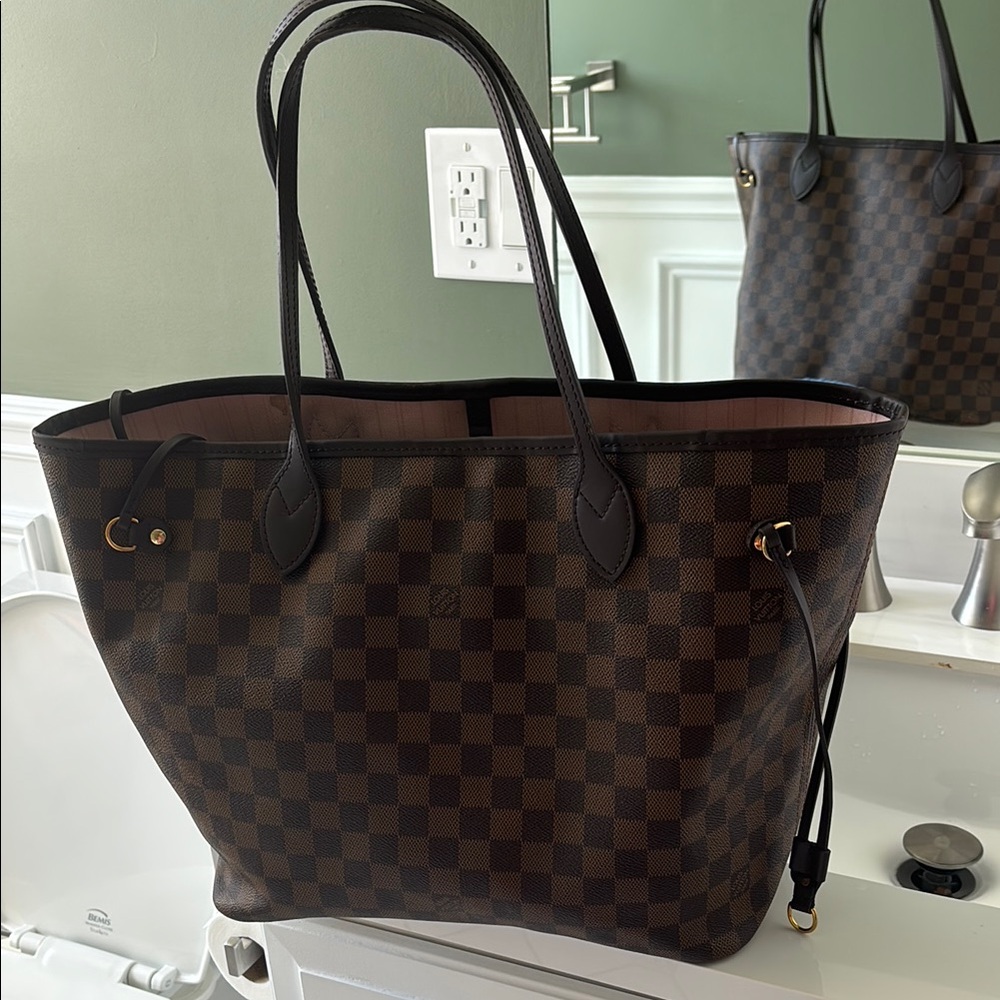 Louis Vuitton Designer Brown Checkered Tote Bag